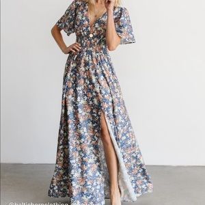 Baltic Born Verona Smocked Maxi Dress - Blue Floral